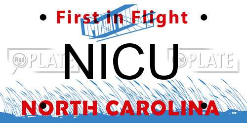 NICU North Carolina License Plate