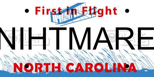NIHTMARE North Carolina License Plate