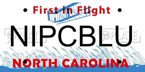 NIPCBLU North Carolina License Plate