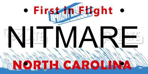 NITMARE North Carolina License Plate