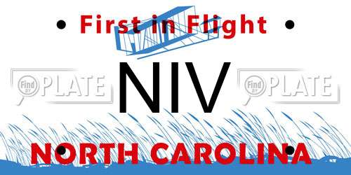NIV North Carolina License Plate