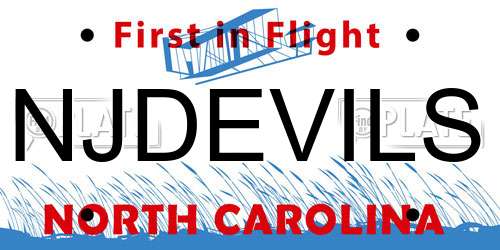 NJDEVILS North Carolina License Plate