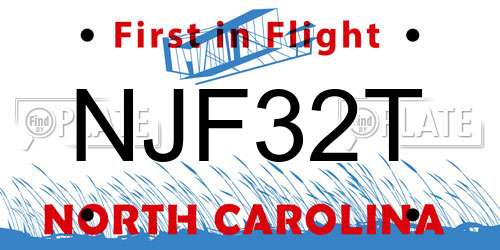 NJF32T North Carolina License Plate