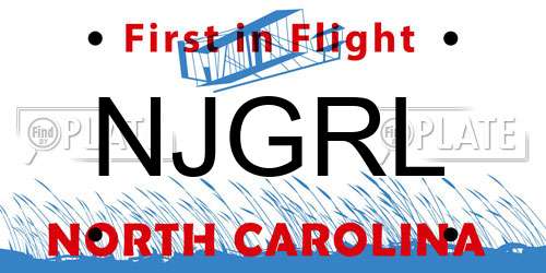 NJGRL North Carolina License Plate