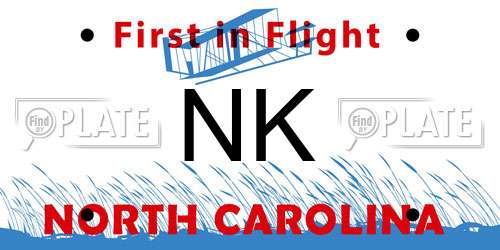 NK North Carolina License Plate