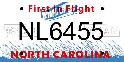 NL6455 North Carolina License Plate