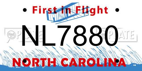 NL7880 North Carolina License Plate