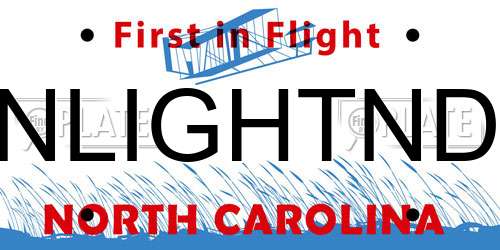 NLIGHTND North Carolina License Plate