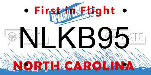 NLKB95 North Carolina License Plate