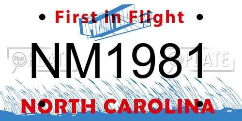 NM1981 North Carolina License Plate