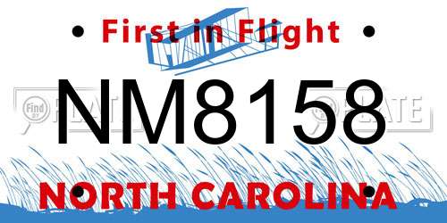 NM8158 North Carolina License Plate