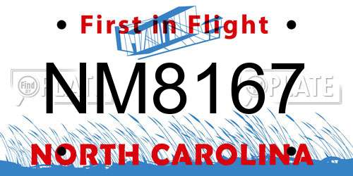 NM8167 North Carolina License Plate