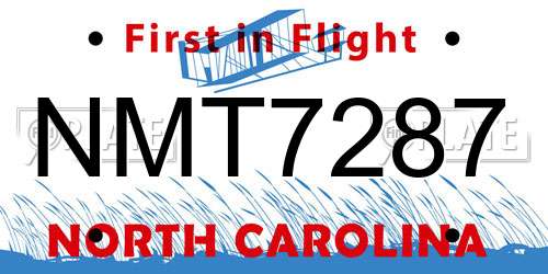NMT7287 North Carolina License Plate