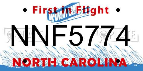 NNF5774 North Carolina License Plate