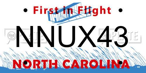 NNUX43 North Carolina License Plate