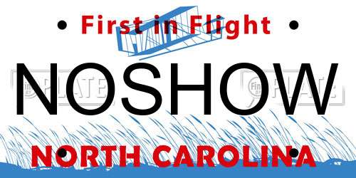 NOSHOW North Carolina License Plate