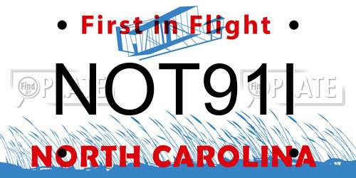 NOT91I North Carolina License Plate