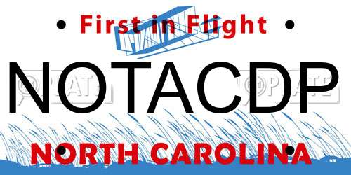 NOTACDP North Carolina License Plate