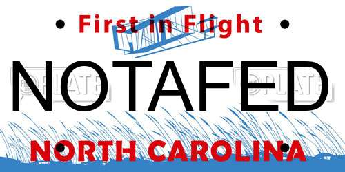 NOTAFED North Carolina License Plate