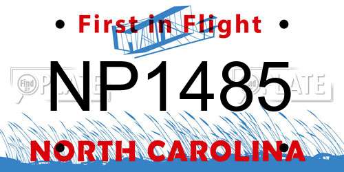 NP1485 North Carolina License Plate