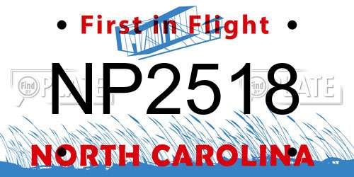 NP2518 North Carolina License Plate