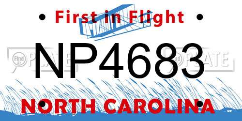 NP4683 North Carolina License Plate