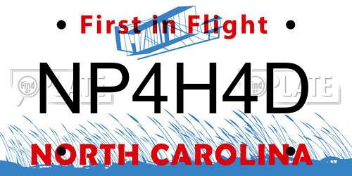 NP4H4D North Carolina License Plate