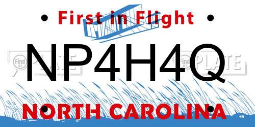 NP4H4Q North Carolina License Plate