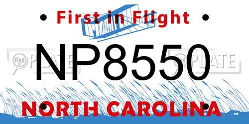 NP8550 North Carolina License Plate