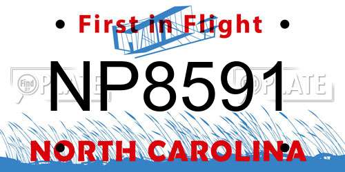 NP8591 North Carolina License Plate