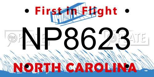NP8623 North Carolina License Plate