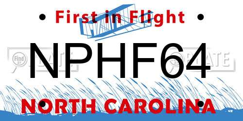NPHF64 North Carolina License Plate