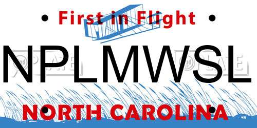 NPLMWSL North Carolina License Plate