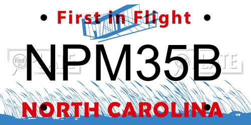 NPM35B North Carolina License Plate