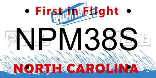 NPM38S North Carolina License Plate