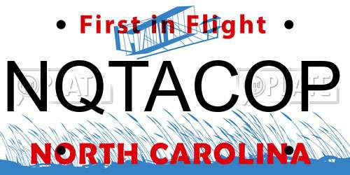 NQTACOP North Carolina License Plate