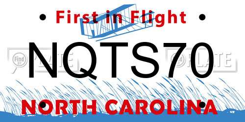 NQTS70 North Carolina License Plate