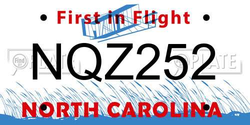 NQZ252 North Carolina License Plate