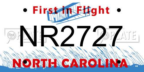 NR2727 North Carolina License Plate