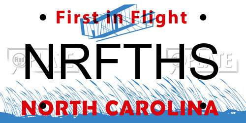 NRFTHS North Carolina License Plate