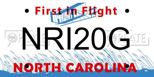 NRI20G North Carolina License Plate