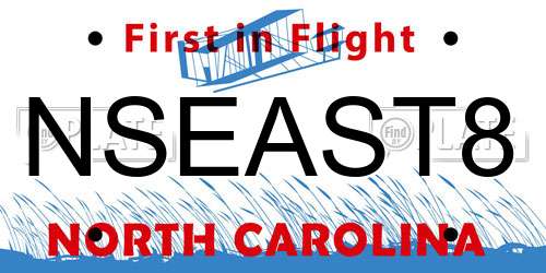 NSEAST8 North Carolina License Plate