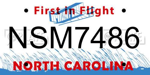 NSM7486 North Carolina License Plate
