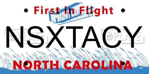 NSXTACY North Carolina License Plate