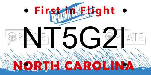 NT5G2I North Carolina License Plate