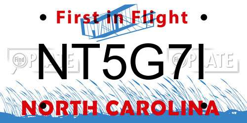 NT5G7I North Carolina License Plate