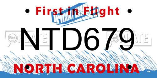 NTD679 North Carolina License Plate