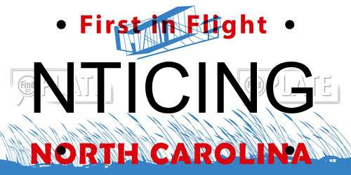 NTICING North Carolina License Plate