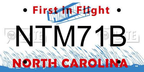NTM71B North Carolina License Plate