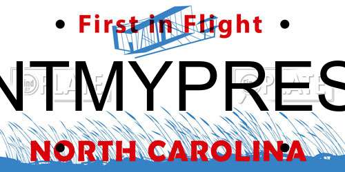 NTMYPRES North Carolina License Plate